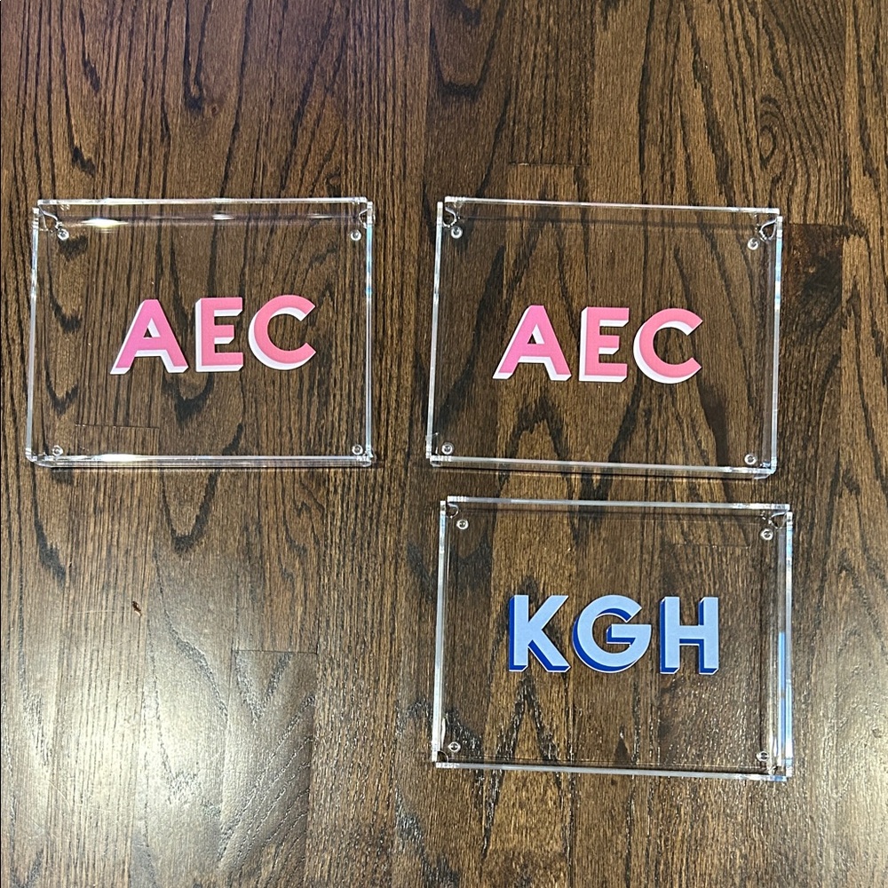 Mark and Graham Acrylic Letter Plaques with Pink and Blue Letters